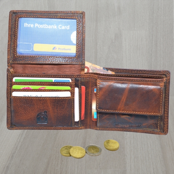 Bull Burry Hochwertige Herren Geldbörse Voll Leder mit RFID Schutz und Geschenkbox